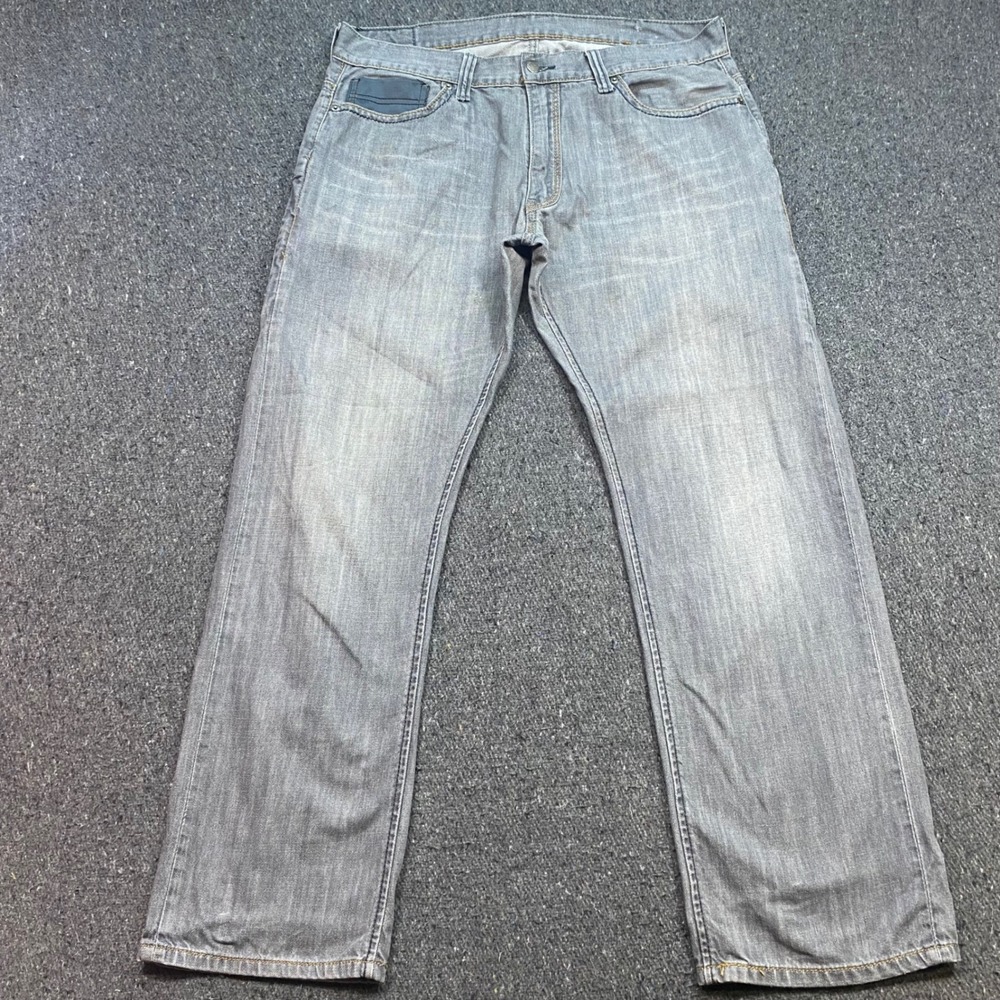 Levi 514 Slim Straight Jeans Sz 38 Mens Gray Skater Grunge Denim Pants
